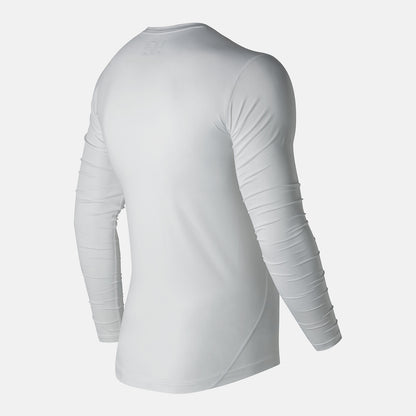 White NB LS Compression Top | New Balance Clothing