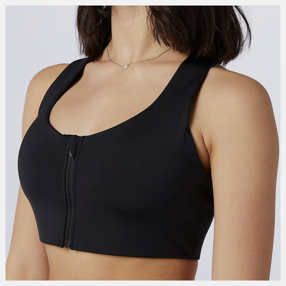Black NB Power X Zip Front Bra | New Balance Clothing