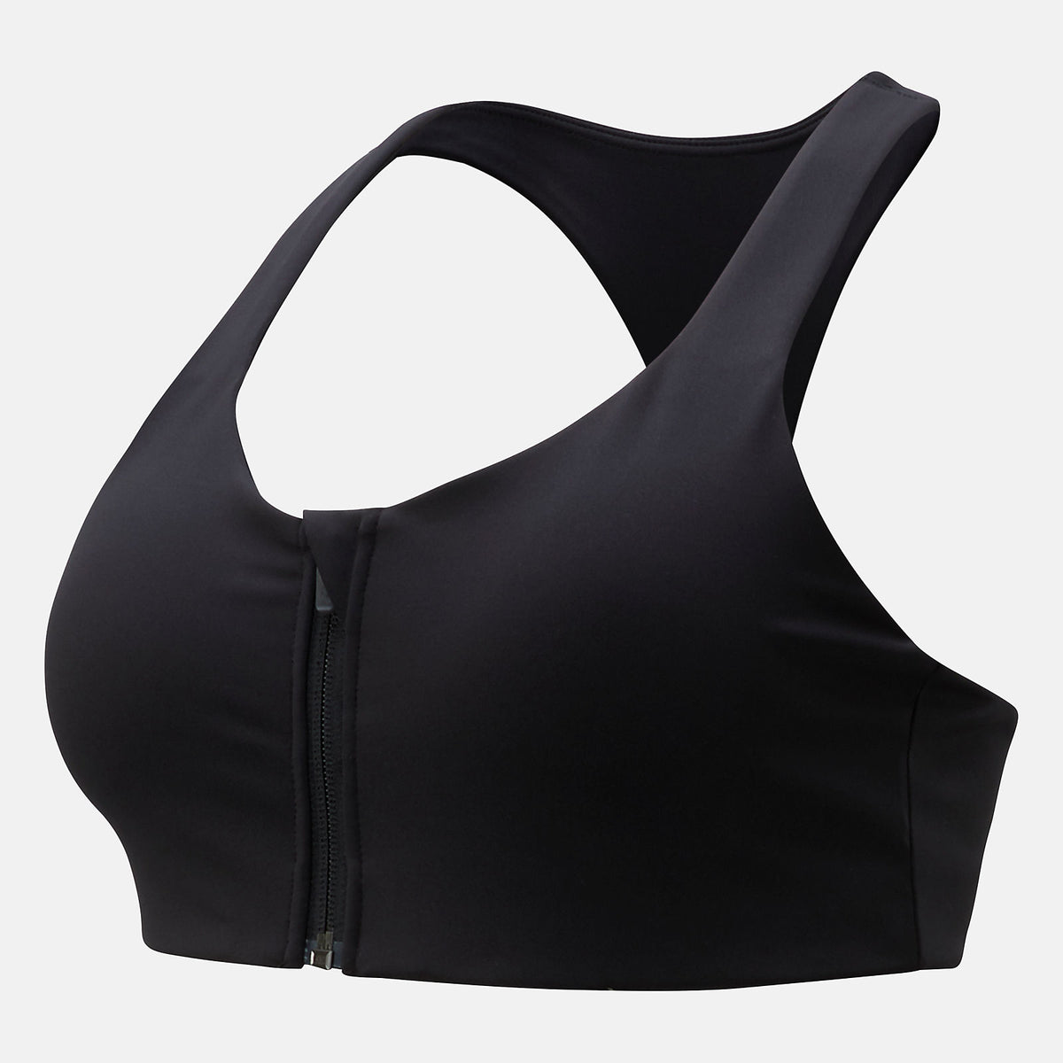 Black NB Power X Zip Front Bra | New Balance Clothing