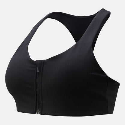 Black NB Power X Zip Front Bra | New Balance Clothing