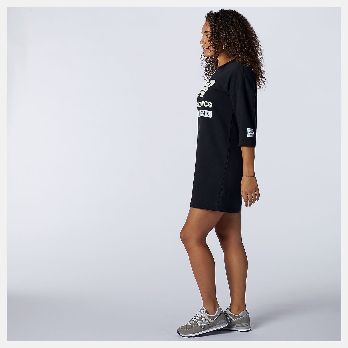 Black NB Essentials Field Day Crew Fleece Dress | New Balance Clothing
