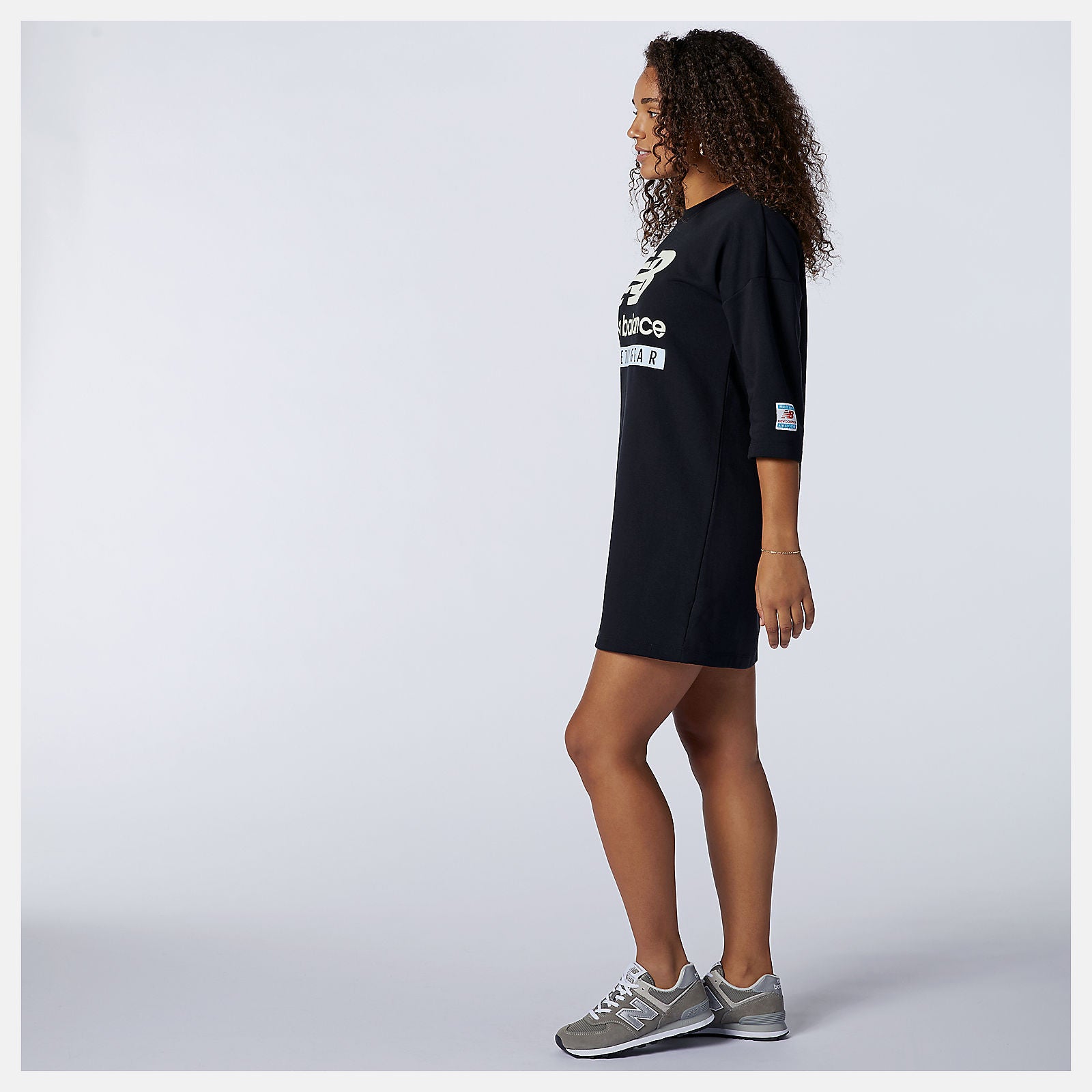 Black NB Essentials Field Day Crew Fleece Dress | New Balance Clothing