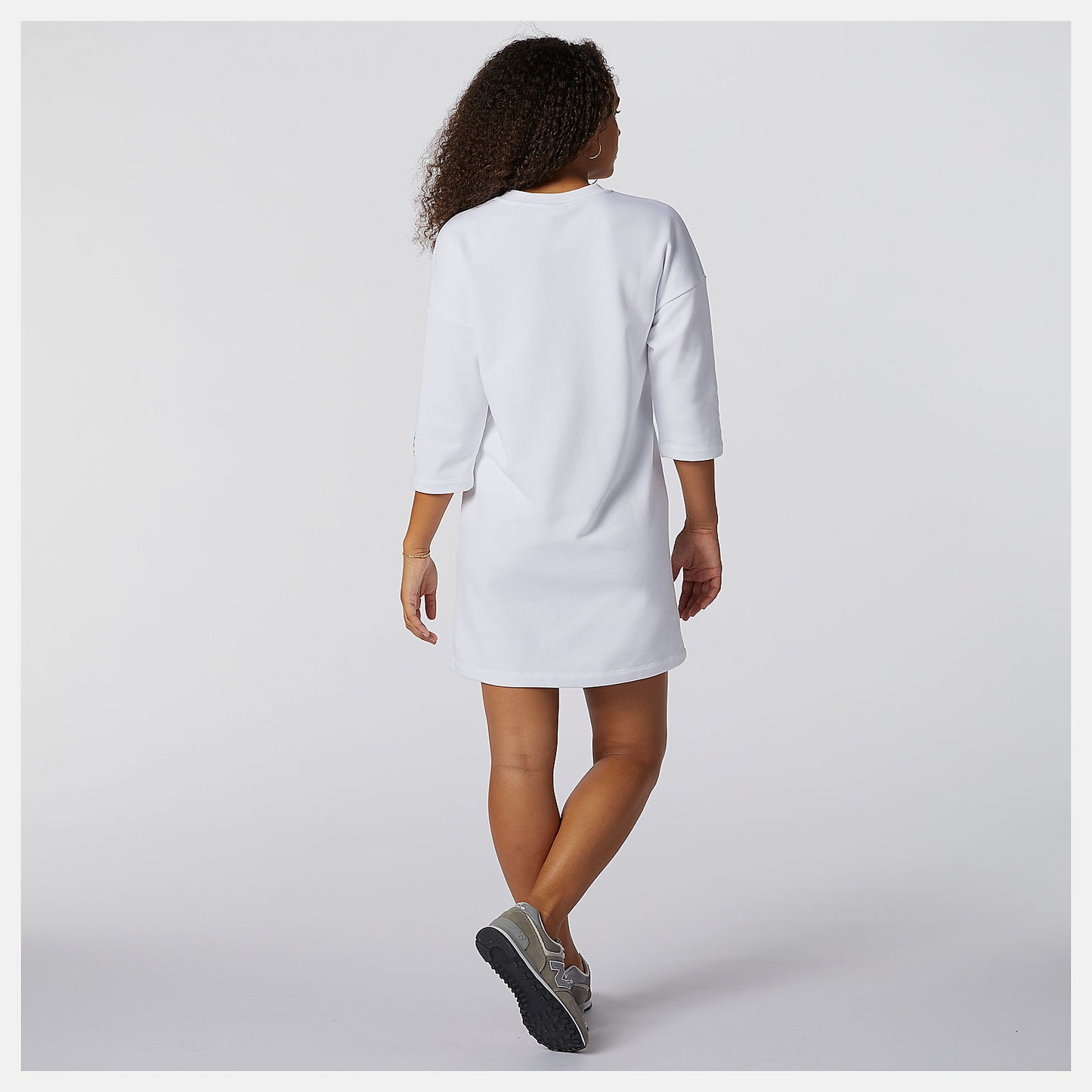 White NB Essentials Field Day Crew Fleece Dress | New Balance Clothing