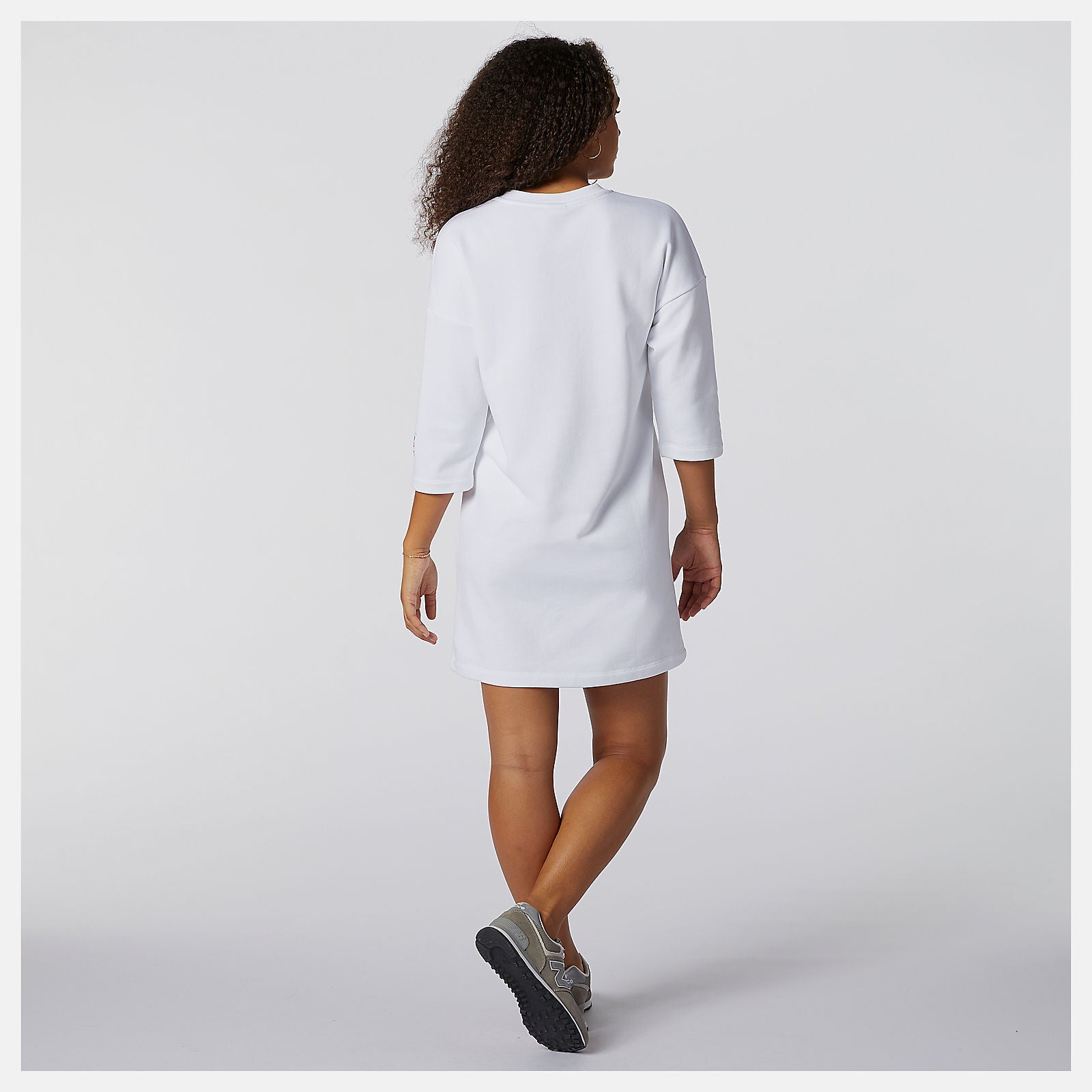 White NB Essentials Field Day Crew Fleece Dress | New Balance Clothing