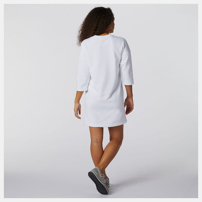 White NB Essentials Field Day Crew Fleece Dress | New Balance Clothing