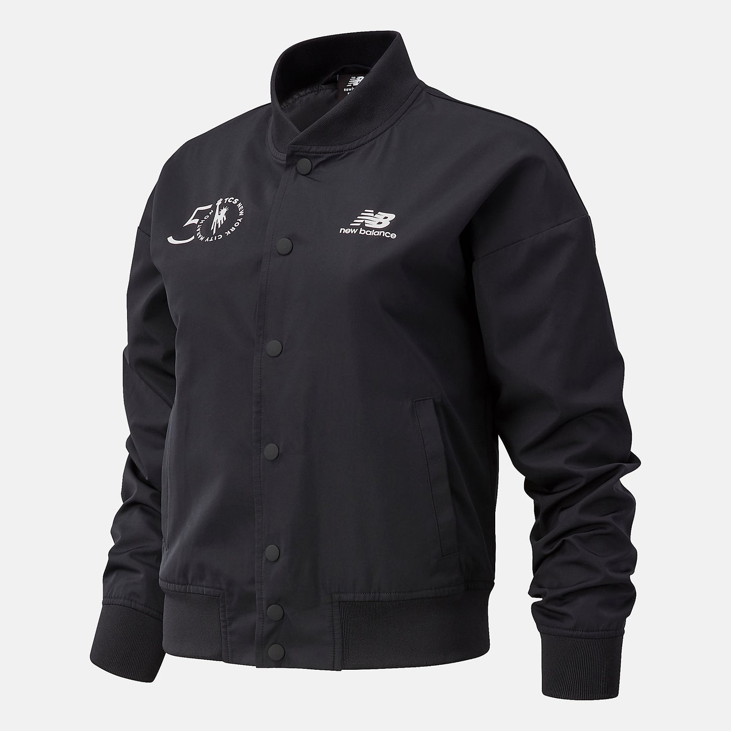 Black NYC Marathon Essentials Core Bomber Jacket | New Balance Clothing
