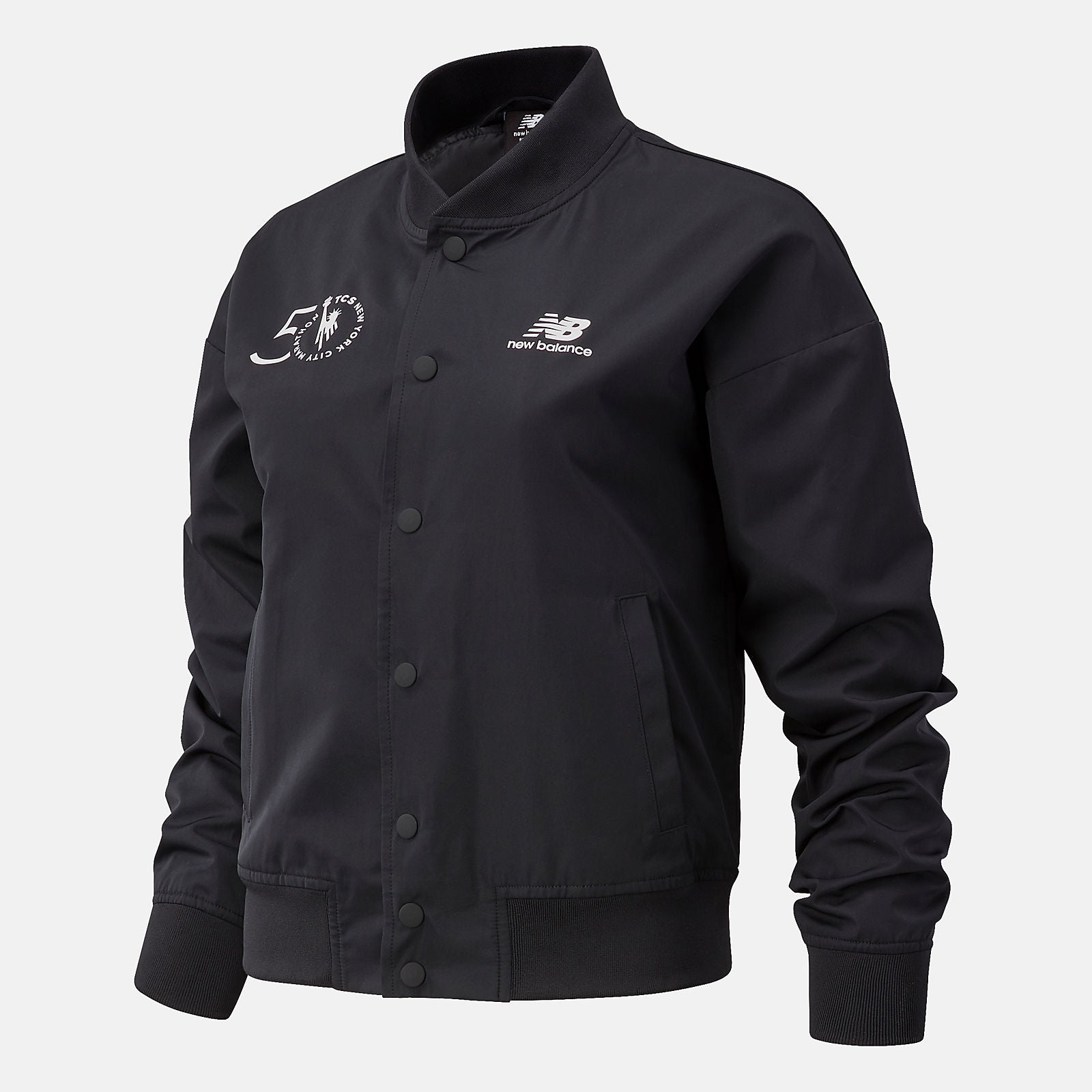 Black NYC Marathon Essentials Core Bomber Jacket | New Balance Clothing