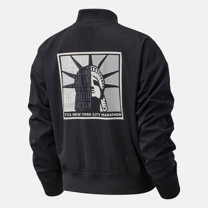 Black NYC Marathon Essentials Core Bomber Jacket | New Balance Clothing