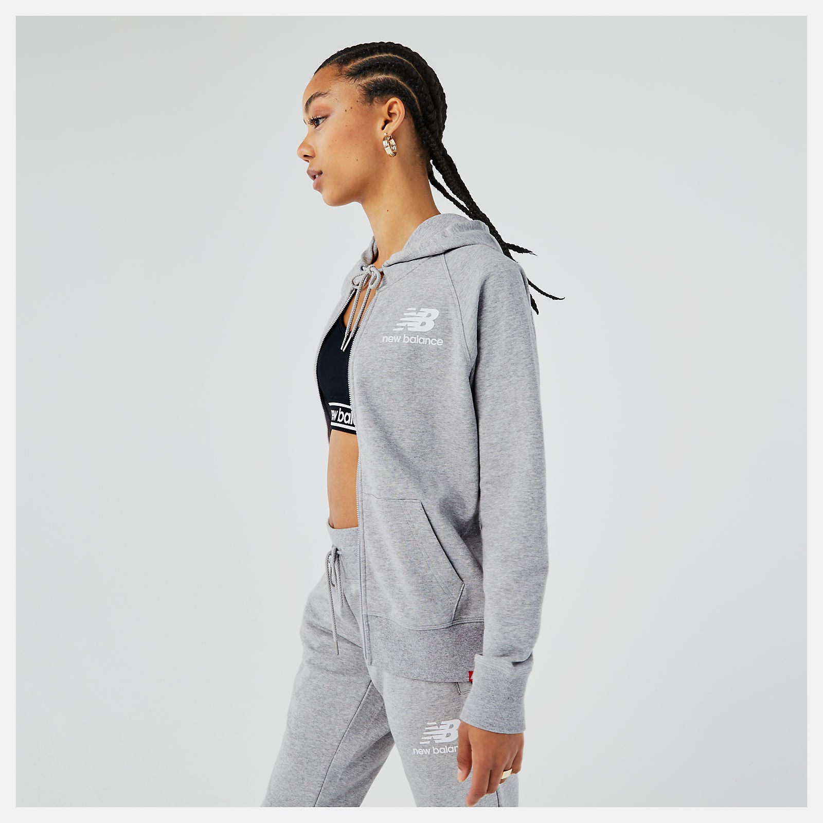 Athletic Grey Essentials FZ Hoodie | New Balance Clothing