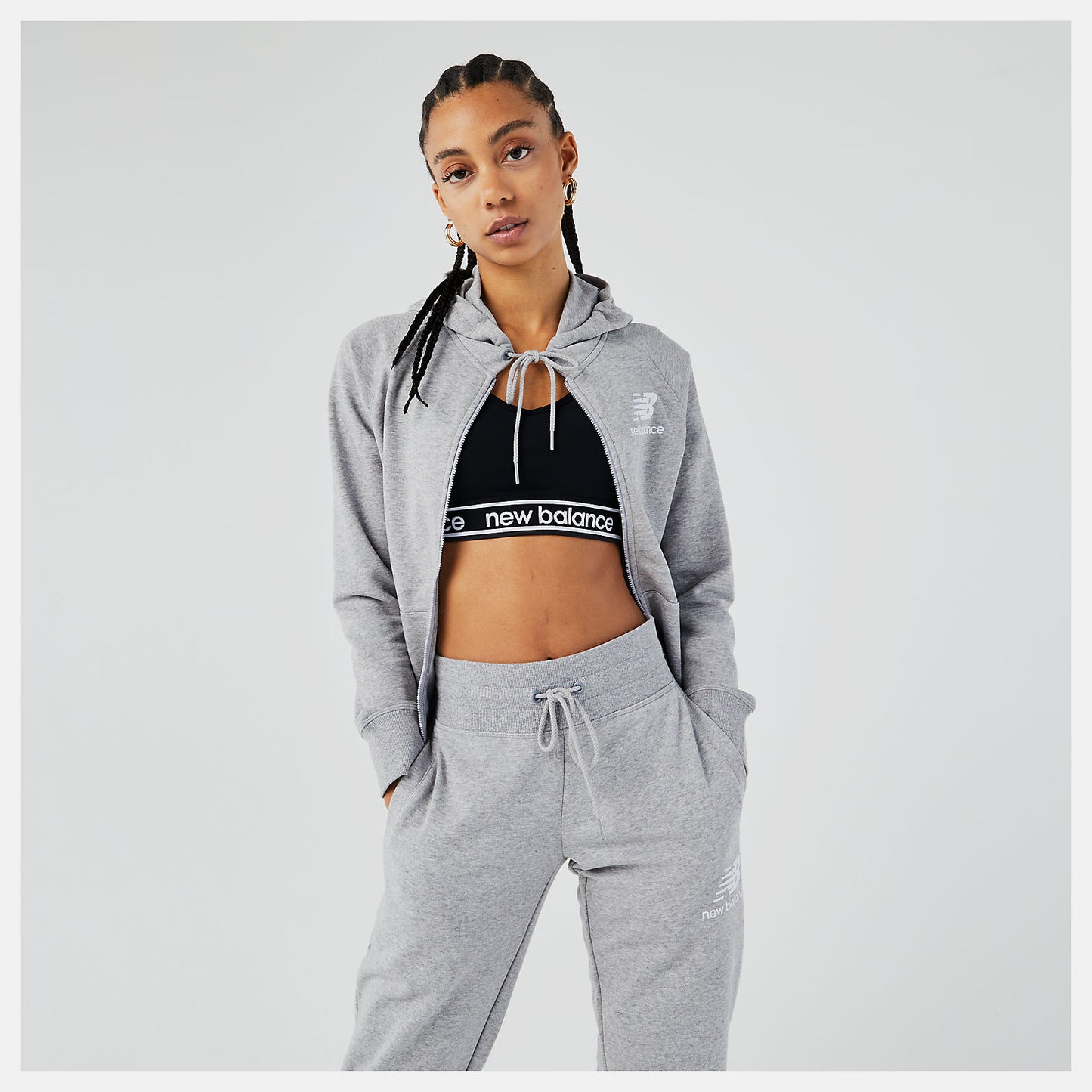 Athletic Grey Essentials FZ Hoodie | New Balance Clothing