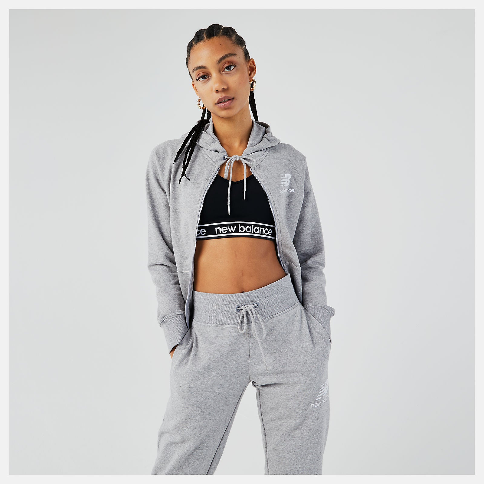 Athletic Grey Essentials FZ Hoodie | New Balance Clothing