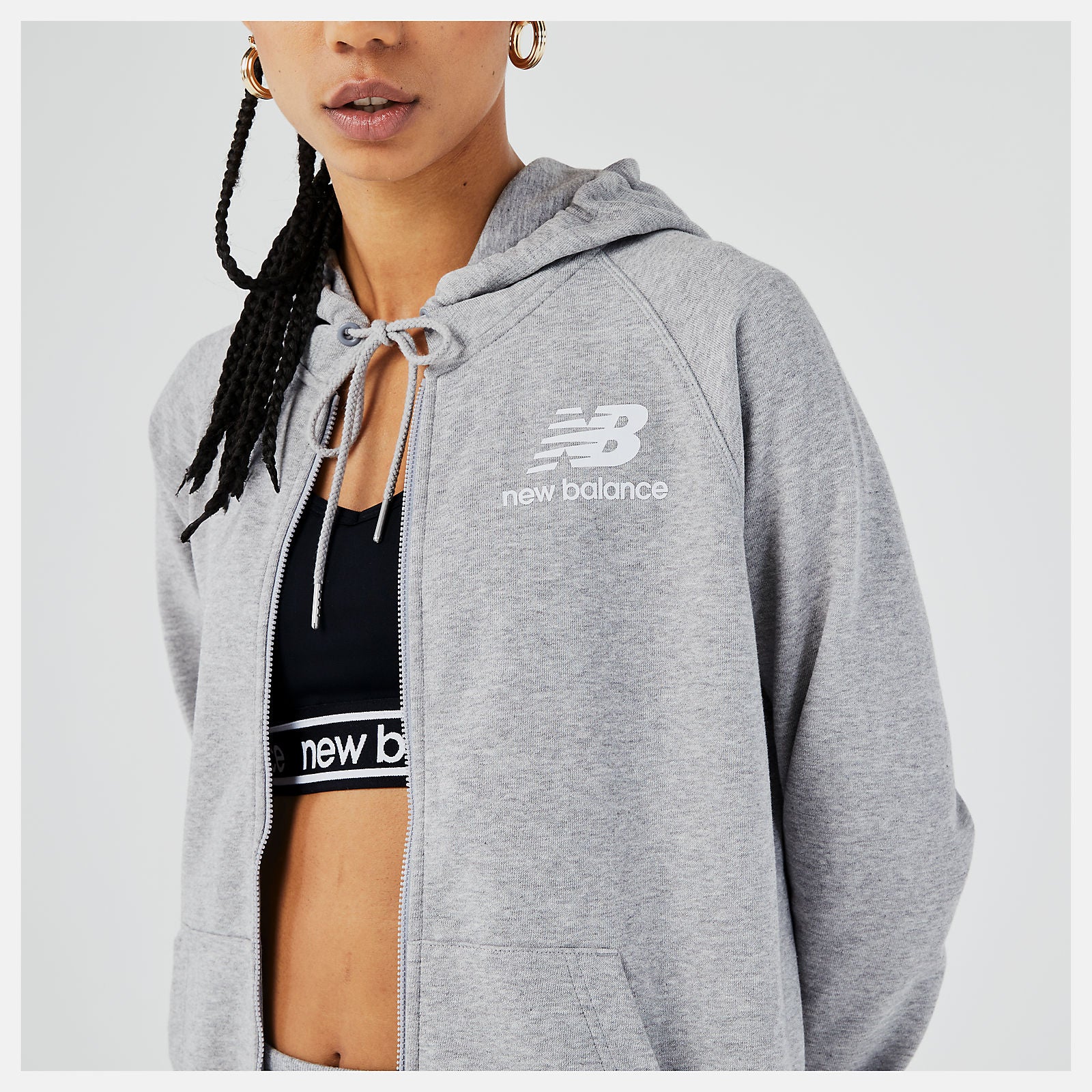 Athletic Grey Essentials FZ Hoodie | New Balance Clothing