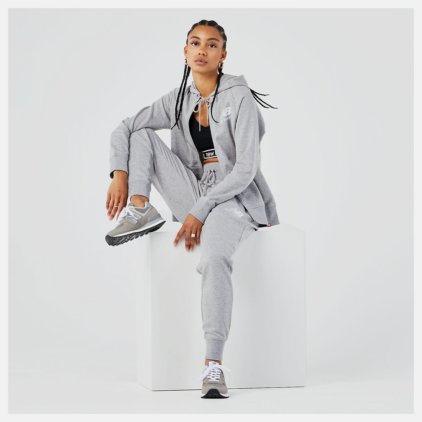 Athletic Grey Essentials FZ Hoodie | New Balance Clothing