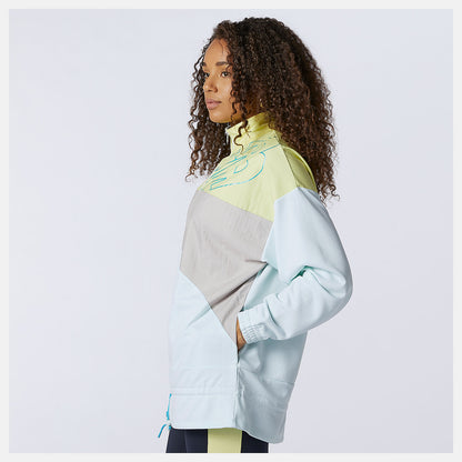 White/Jade Achiever Mix Media Jacket | New Balance Clothing