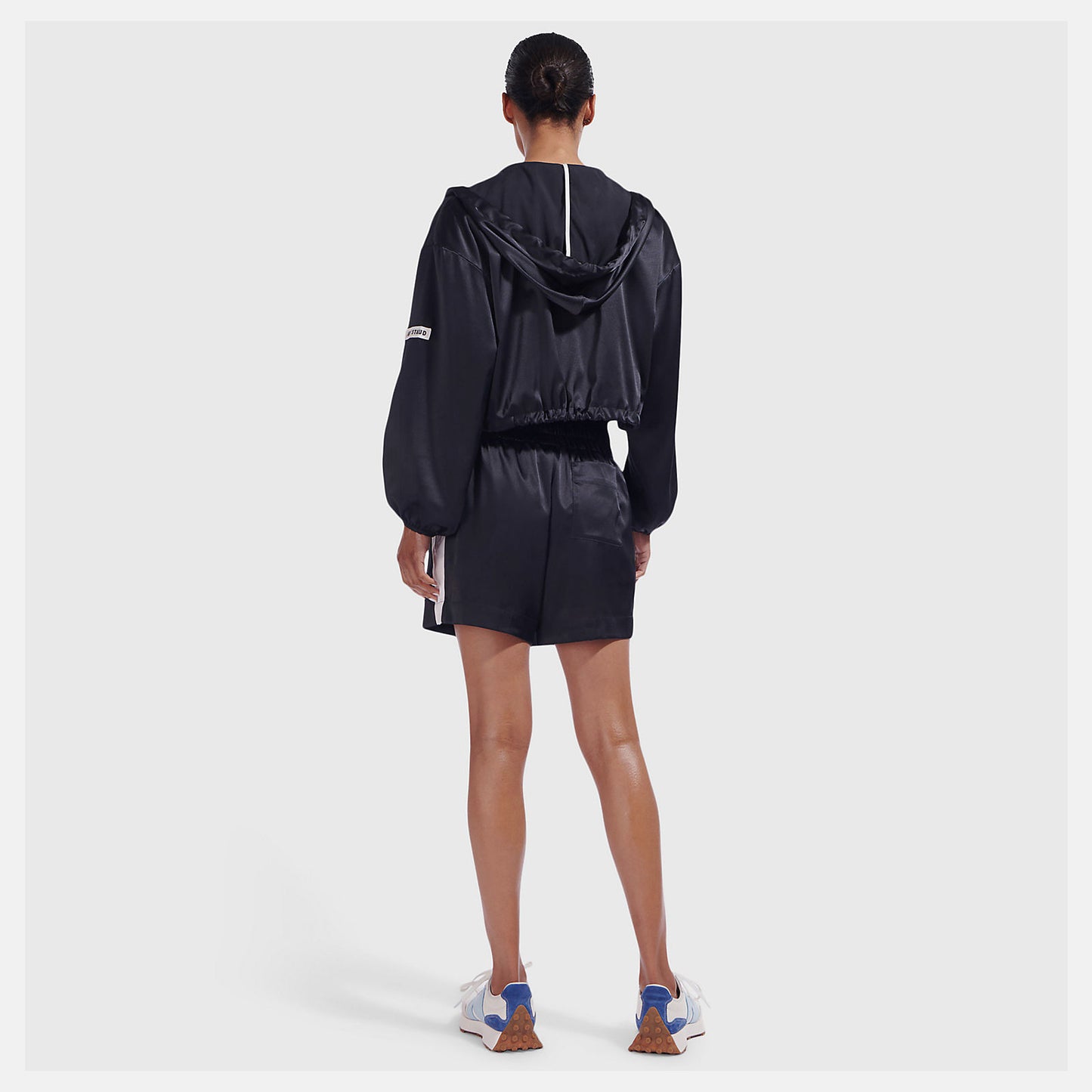 Black NB x Staud Hooded Jacket | New Balance Clothing