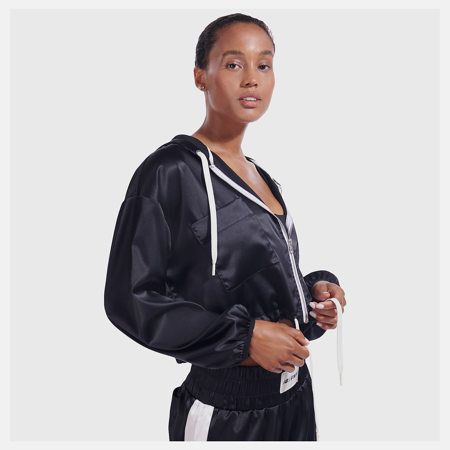 Black NB x Staud Hooded Jacket | New Balance Clothing