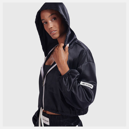 Black NB x Staud Hooded Jacket | New Balance Clothing