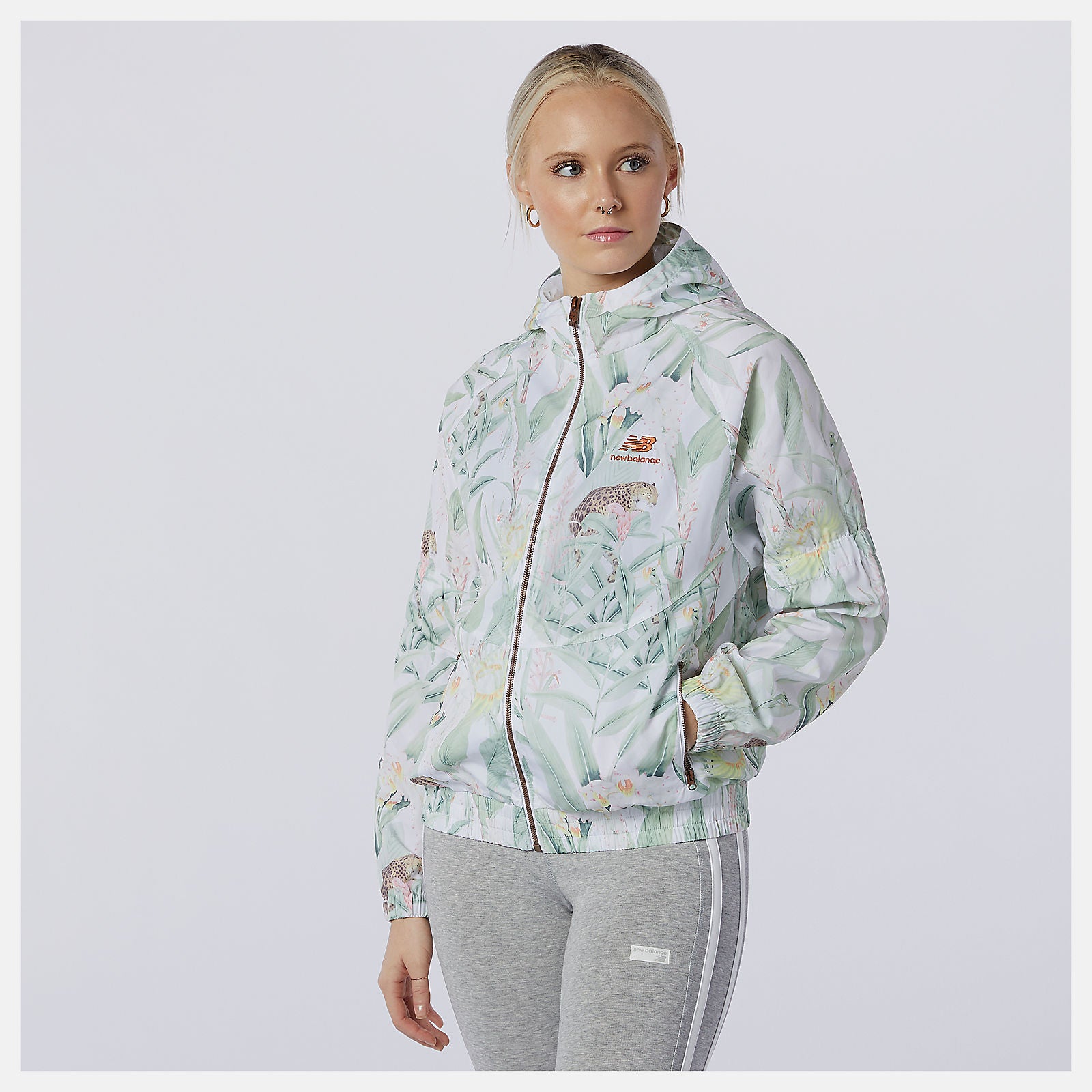 White Print NB Essentials Botanical Jacket | New Balance Clothing