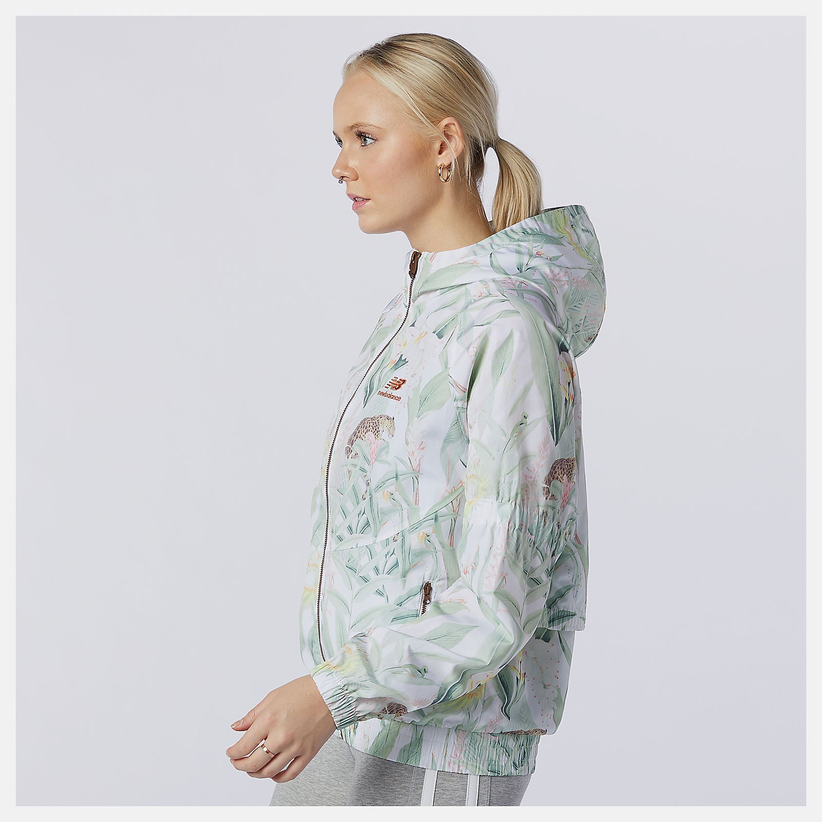 White Print NB Essentials Botanical Jacket | New Balance Clothing