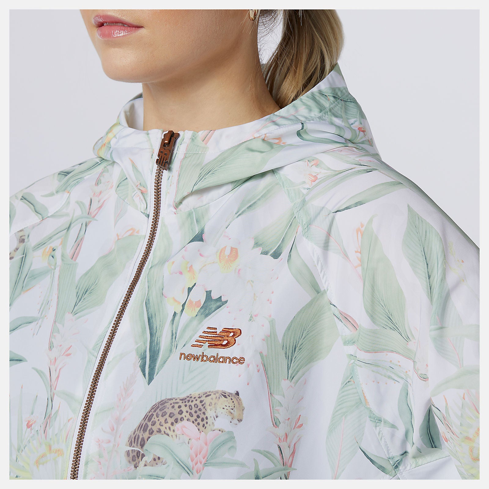 White Print NB Essentials Botanical Jacket | New Balance Clothing