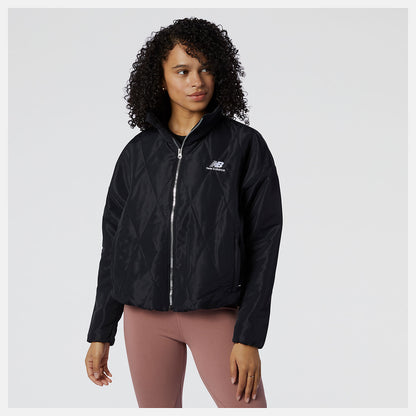 Black NB Athletics Argyle Quilted Jacket | New Balance Clothing