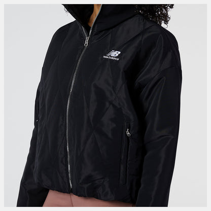 Black NB Athletics Argyle Quilted Jacket | New Balance Clothing