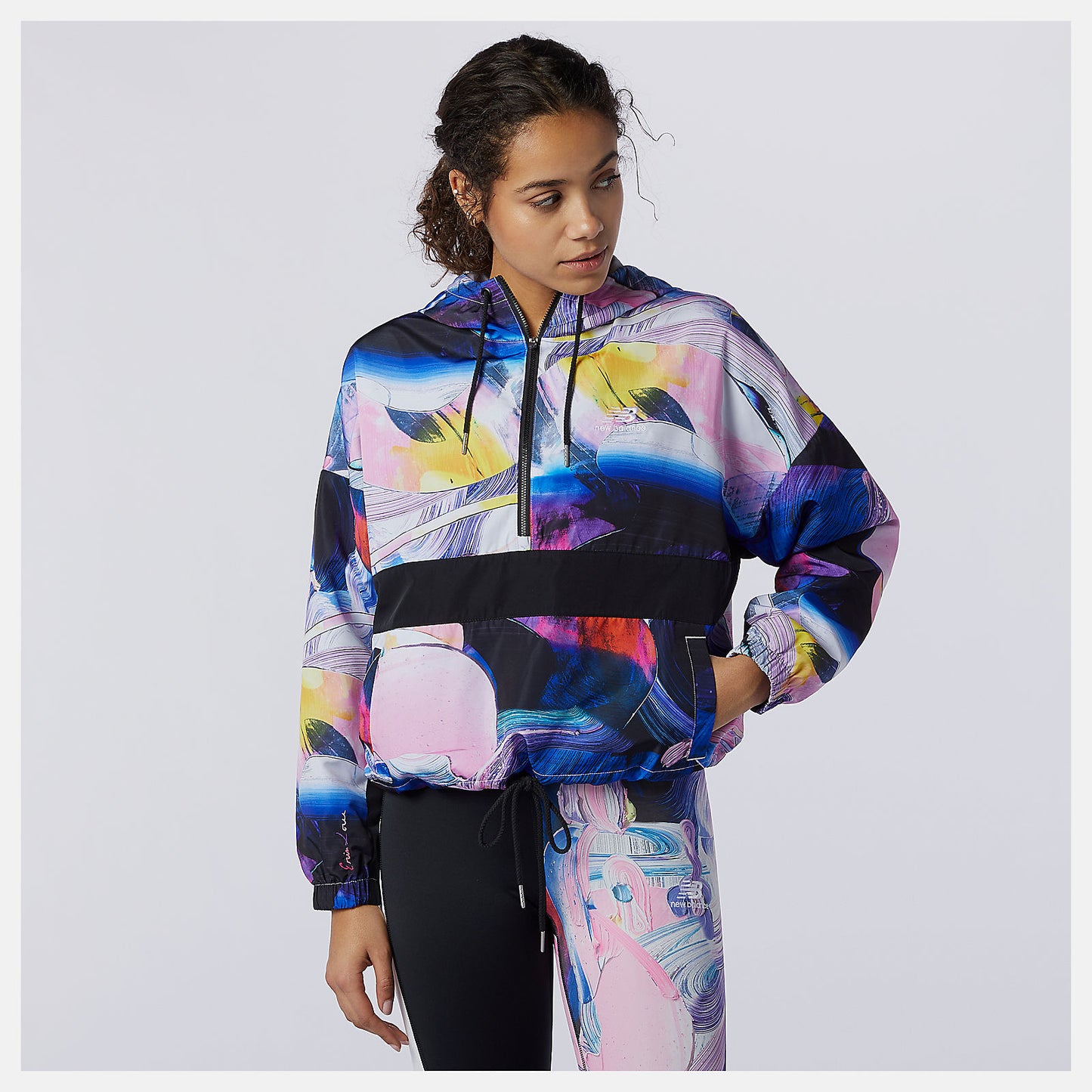 White Print NB Athletics Printed Anorak Jacket | New Balance Clothing