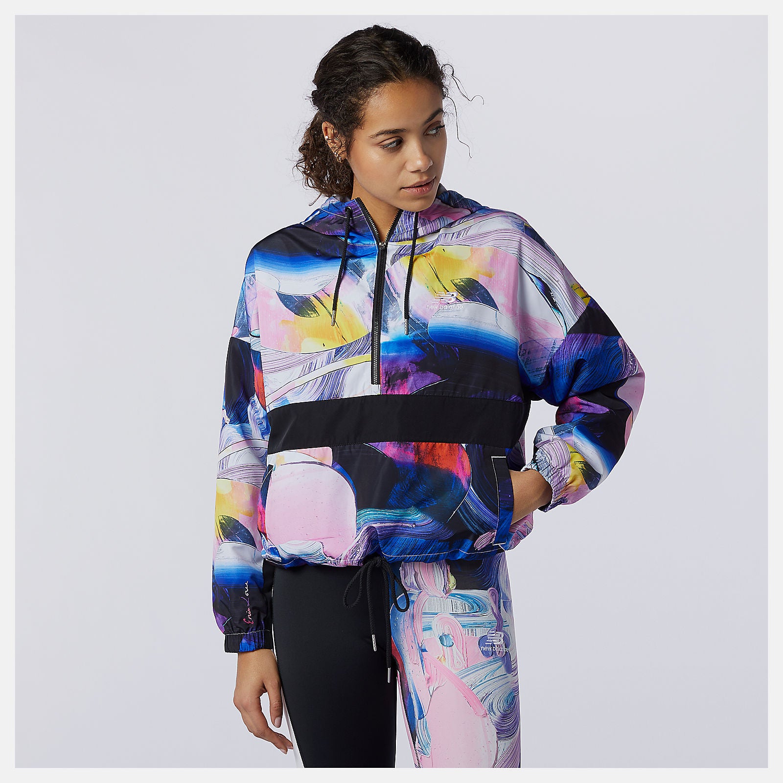 White Print NB Athletics Printed Anorak Jacket | New Balance Clothing