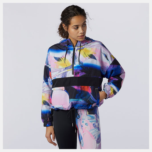 White Print NB Athletics Printed Anorak Jacket | New Balance Clothing