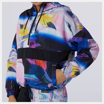 White Print NB Athletics Printed Anorak Jacket | New Balance Clothing