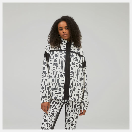 White Relentless Printed Woven Jacket | New Balance Clothing