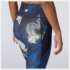 Blue Transform 7/8 NBSleek Printed Tight | New Balance Clothing