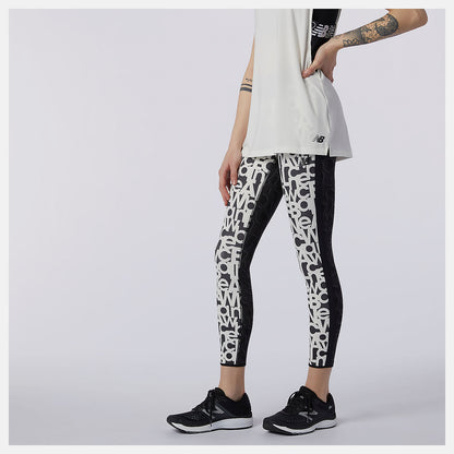White Relentless Printed High Rise 7/8 Tight | New Balance Clothing