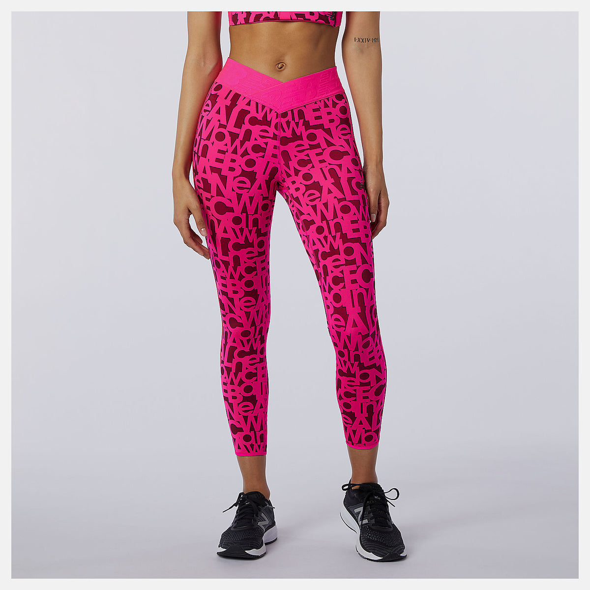 Pink Glo Relentless Printed High Rise 7/8 Tight | New Balance Clothing