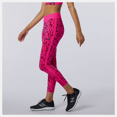 Pink Glo Relentless Printed High Rise 7/8 Tight | New Balance Clothing