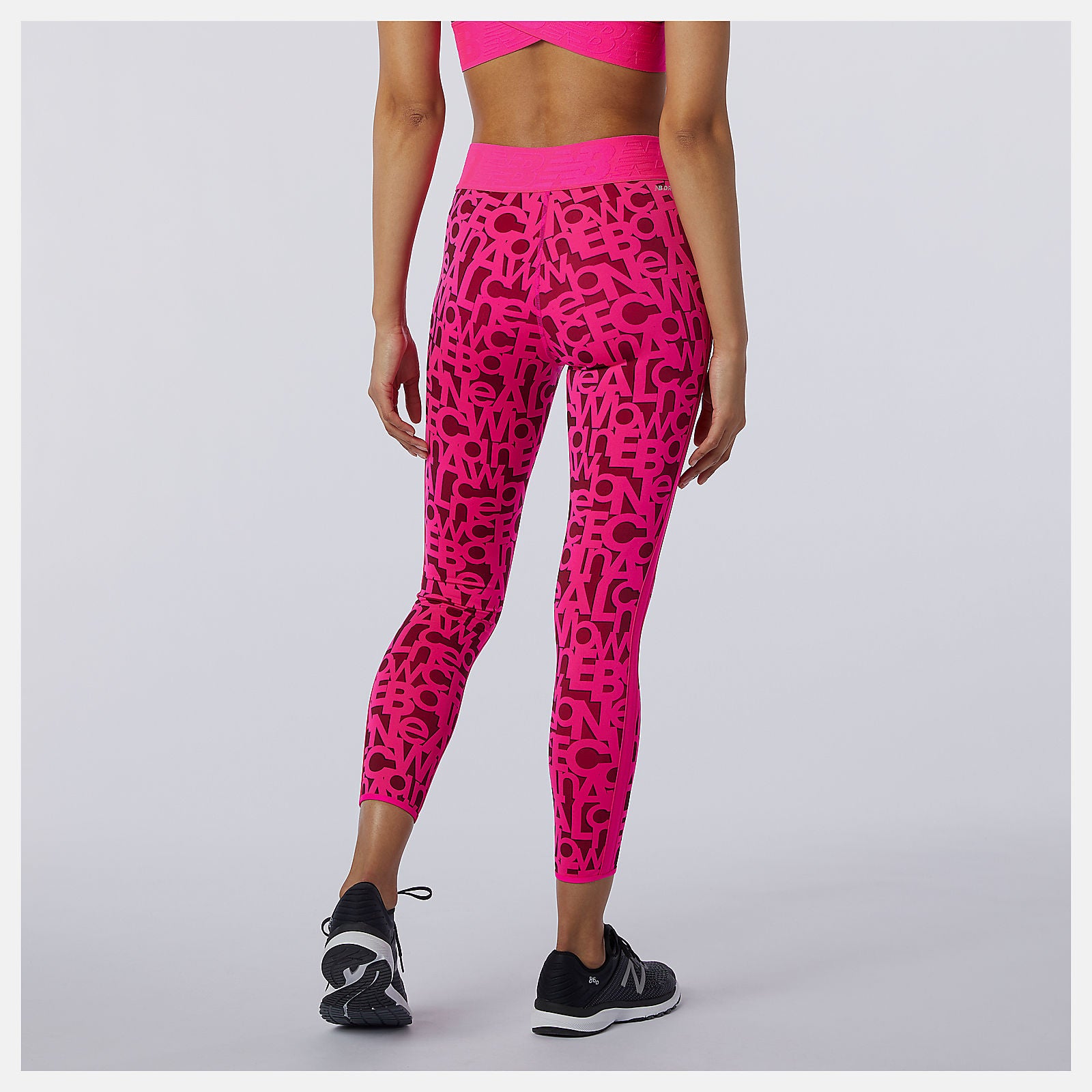 Pink Glo Relentless Printed High Rise 7/8 Tight | New Balance Clothing