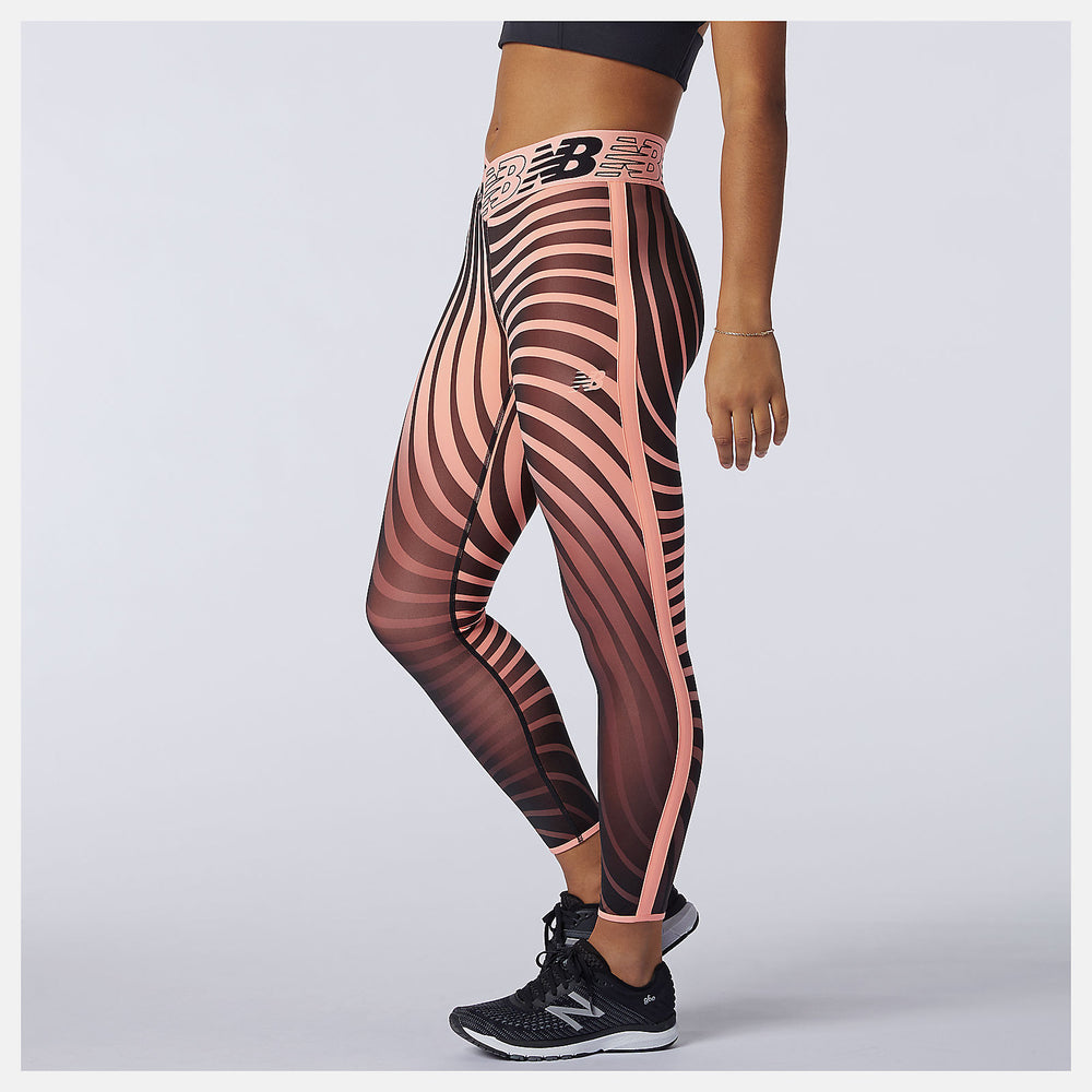 Paradise Pink Relentless Printed High Rise 7/8 Tight | New Balance Clothing