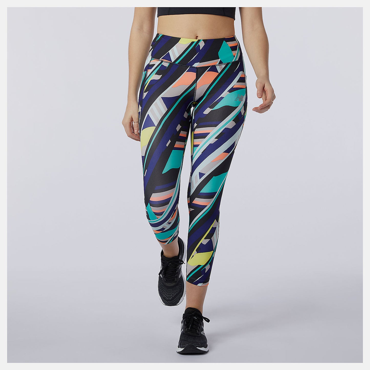Multi Color Printed Impact Run Crop | New Balance Clothing