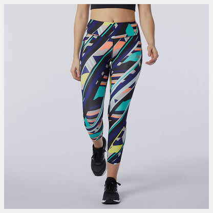 Multi Color Printed Impact Run Crop | New Balance Clothing