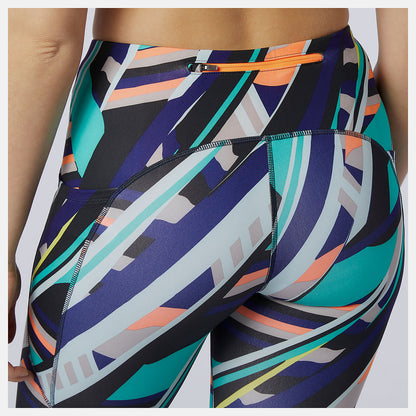 Multi Color Printed Impact Run Crop | New Balance Clothing