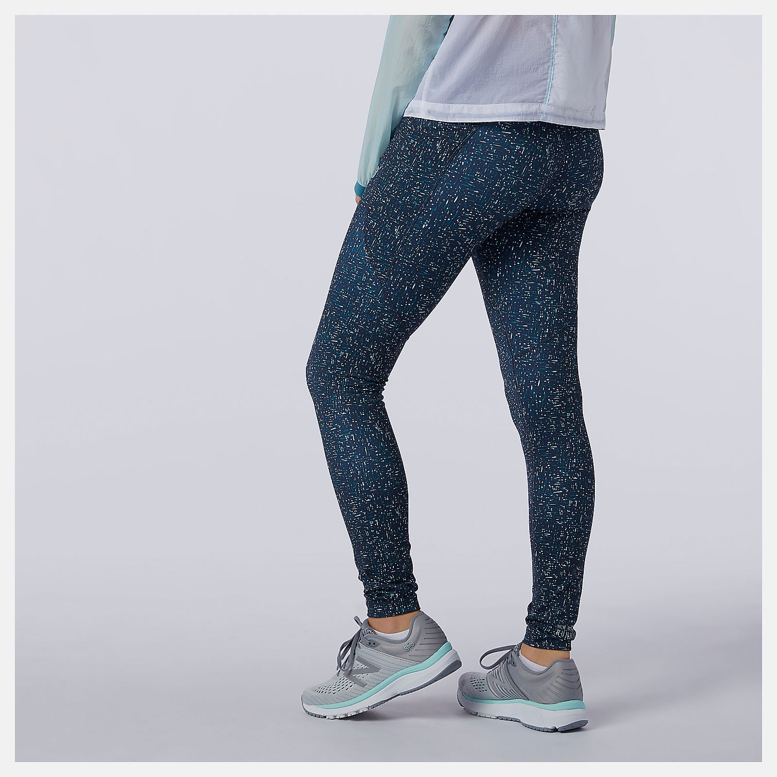 Mountain Teal Printed Impact Run Tight | New Balance Clothing