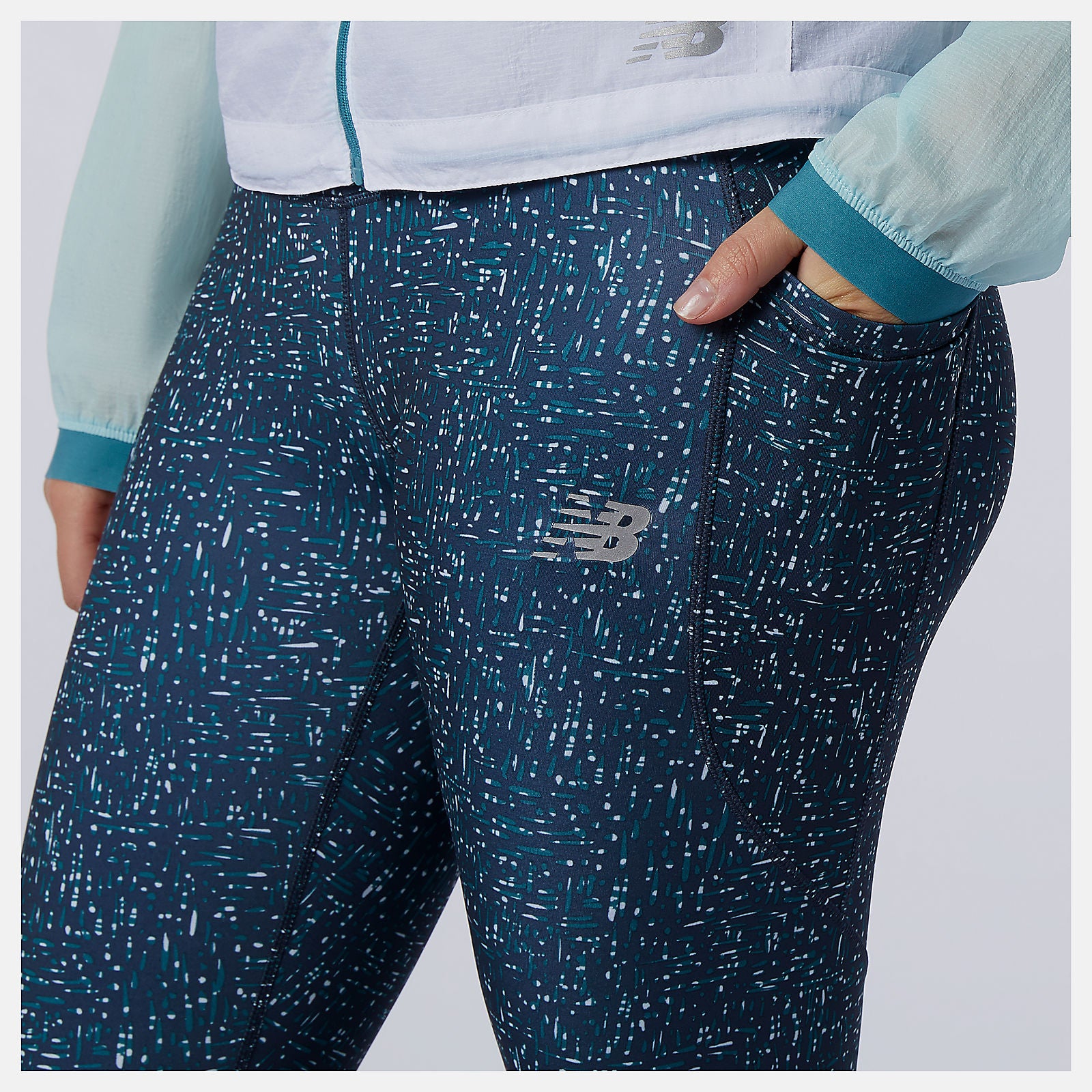 Mountain Teal Printed Impact Run Tight | New Balance Clothing