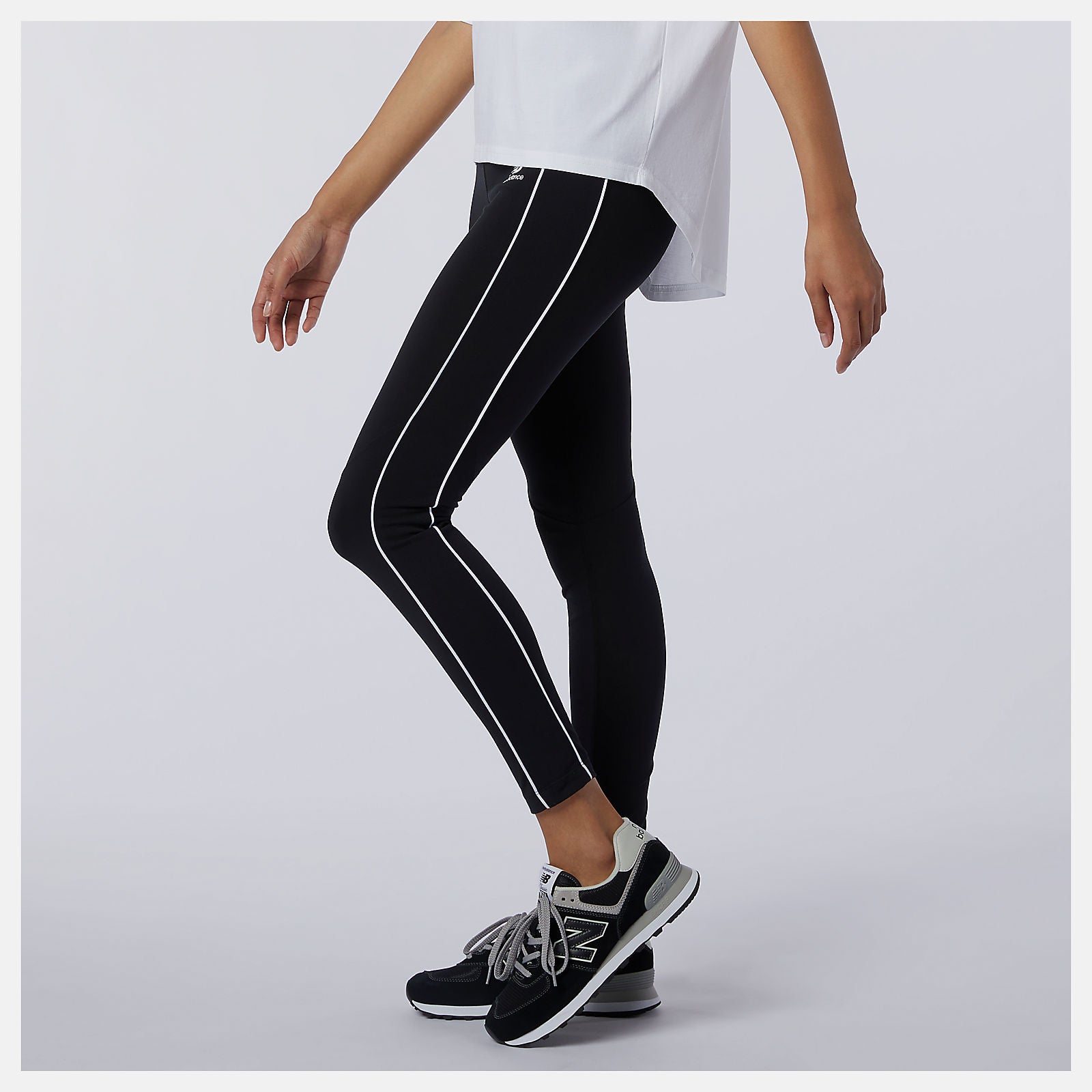 White NB Athletics Piping Legging | New Balance Clothing
