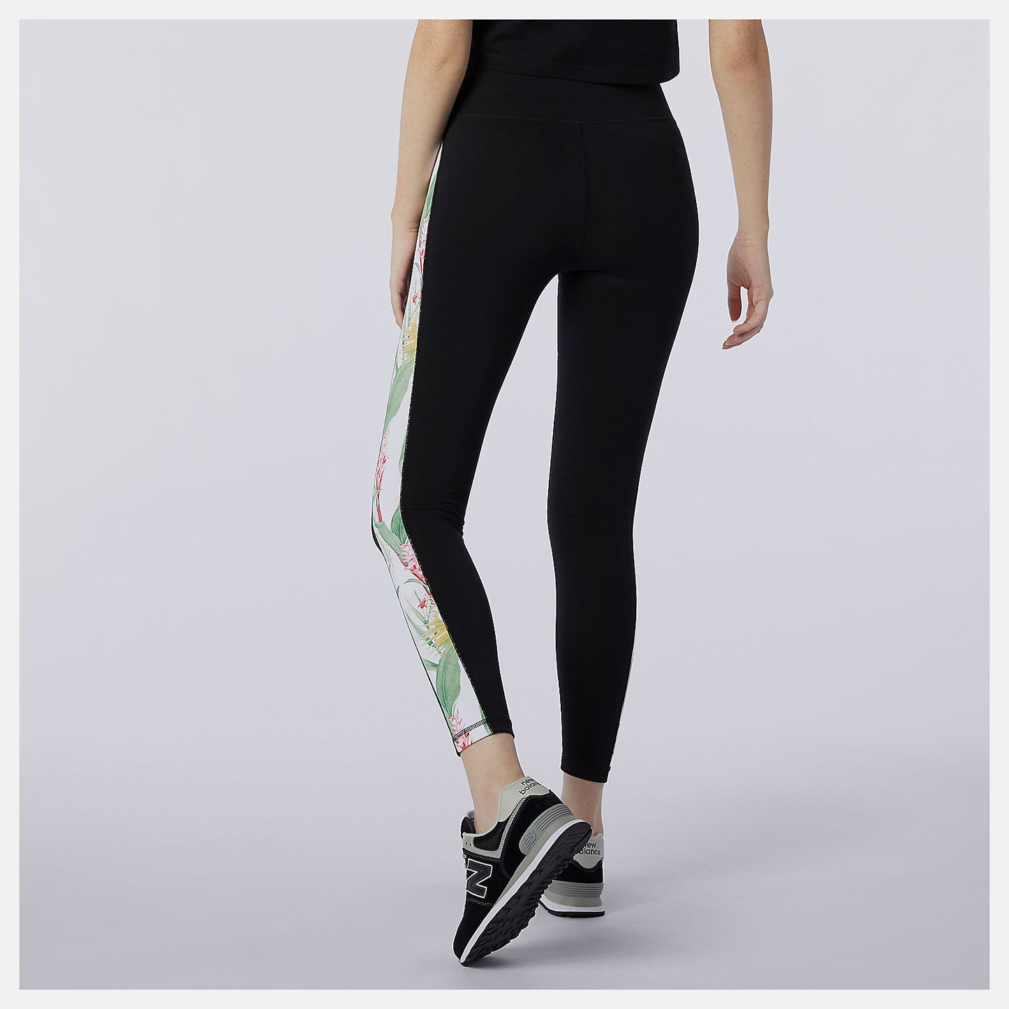 Black NB Essentials Botanical Legging | New Balance Clothing