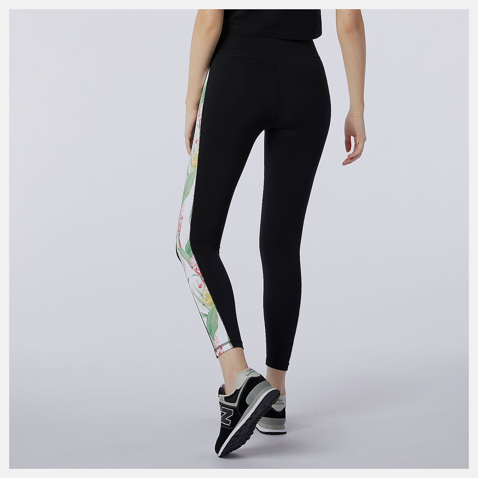 Black NB Essentials Botanical Legging | New Balance Clothing