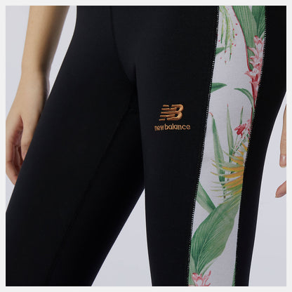 Black NB Essentials Botanical Legging | New Balance Clothing
