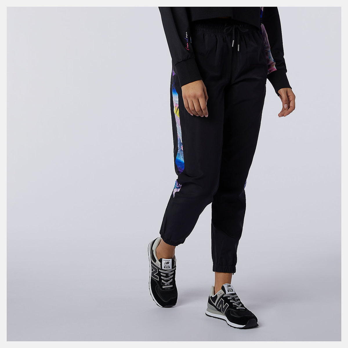 Black NB Athletics Erin Loree Woven Pant | New Balance Clothing
