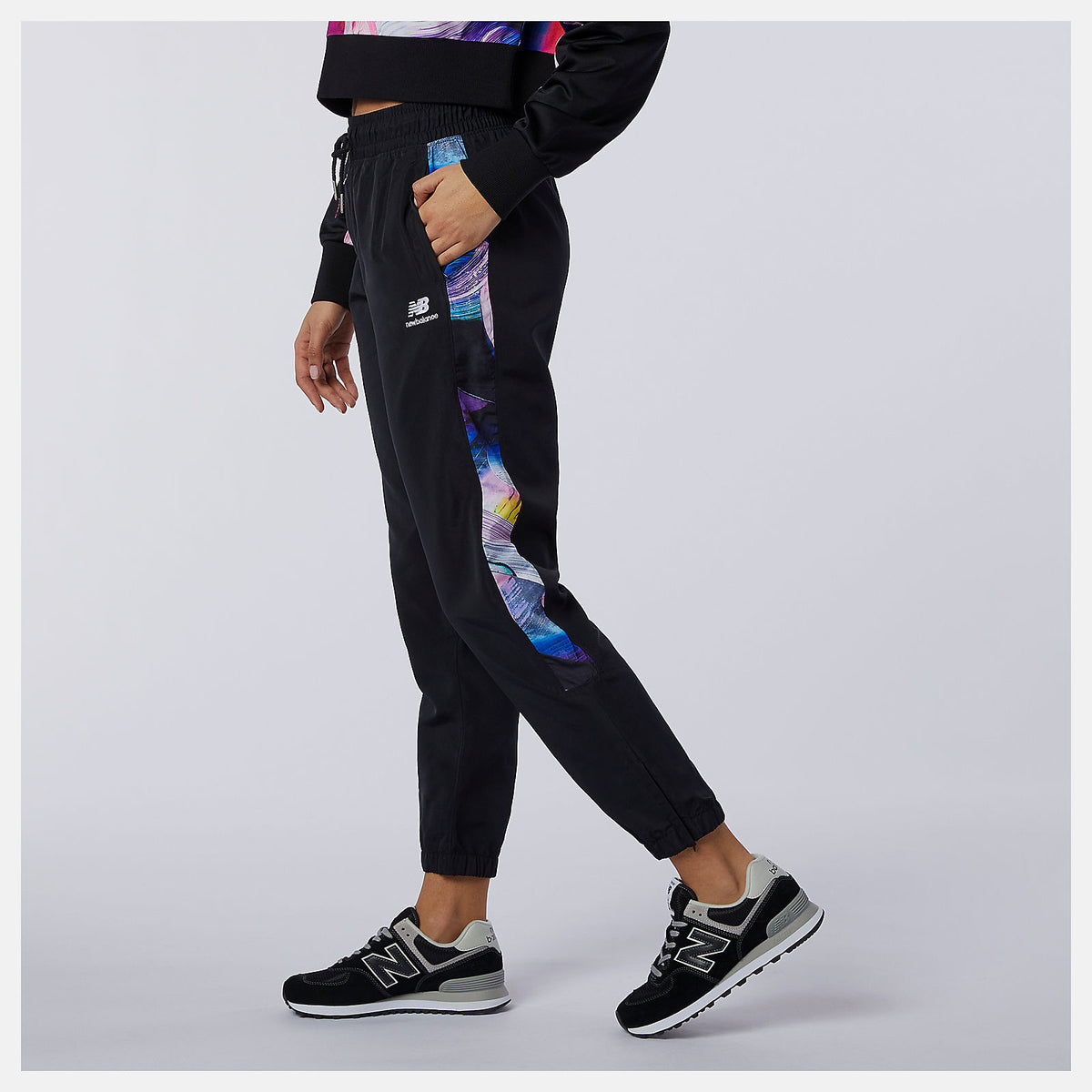 Black NB Athletics Erin Loree Woven Pant | New Balance Clothing