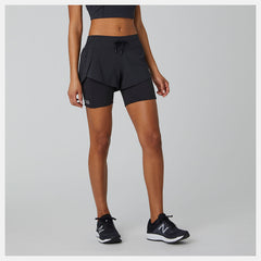 Black Impact Run 2 In 1 Short | New Balance Clothing