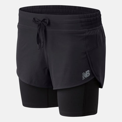 Black Impact Run 2 In 1 Short | New Balance Clothing